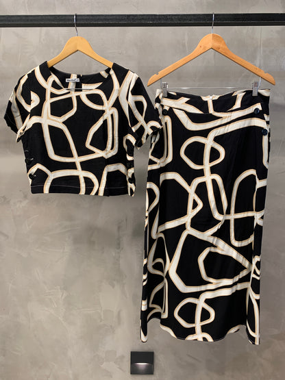 Conjunto Saia e Cropped Estampado 90562