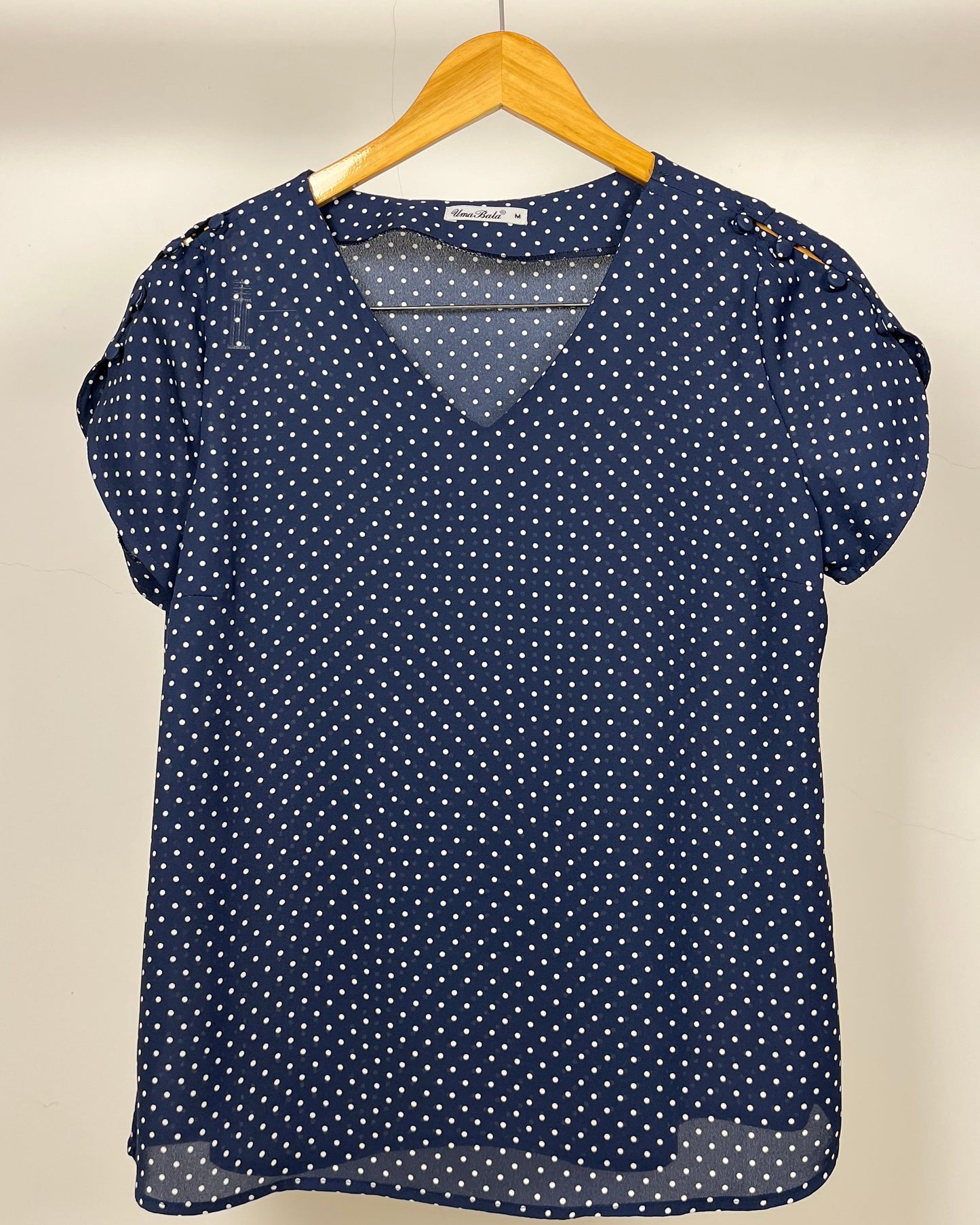 Blusa Botões Decote V Póa Crepe 60722