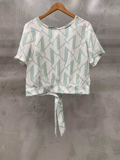 Cropped Decote Redondo Estampado  90201