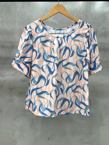 Blusa Manga Bufante Estampada 60051