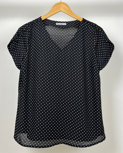 Blusa Botões Decote V Póa Crepe 60722
