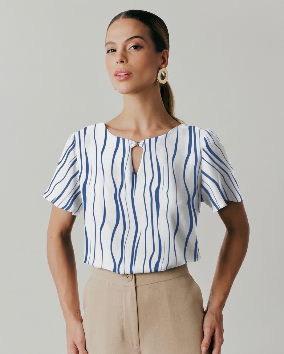 Blusa Estampada com Pingente 90190