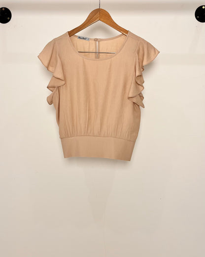 Cropped com Manga de Babado Viscose 70492