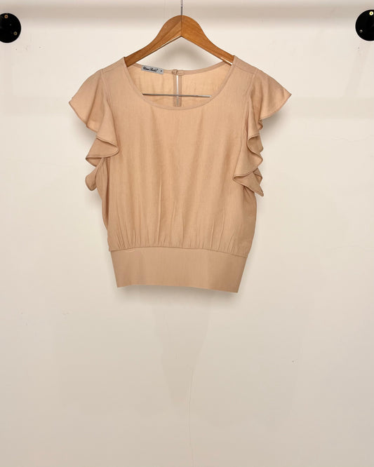 Cropped com Manga de Babado Viscose 70492