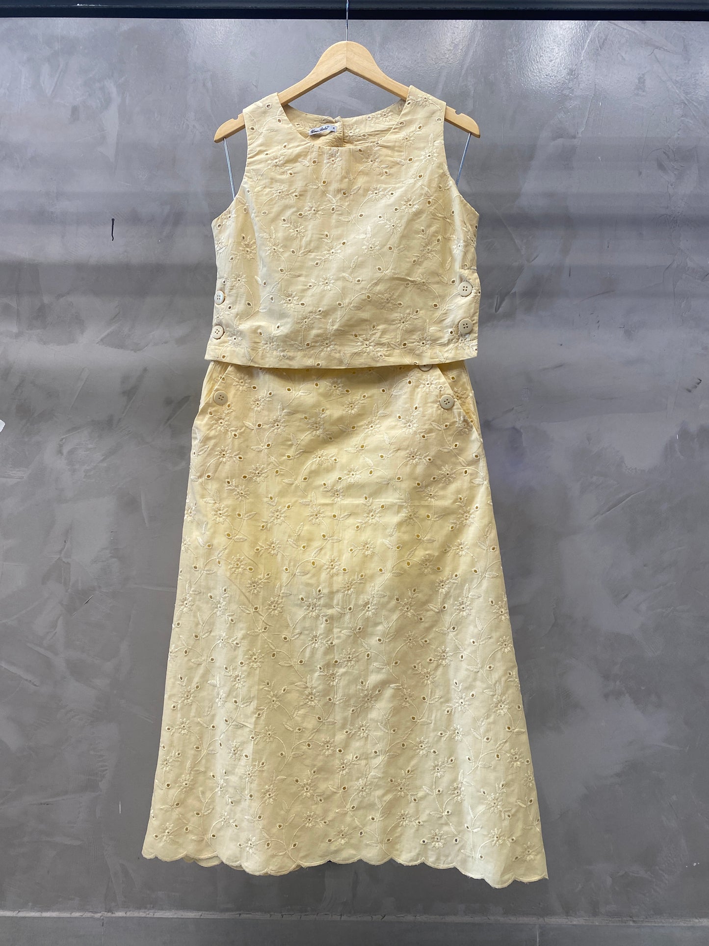 Conjunto Cropped e Saia de Algodão Bordado 90375