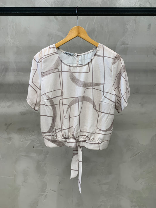Cropped Decote Redondo Estampado 90204