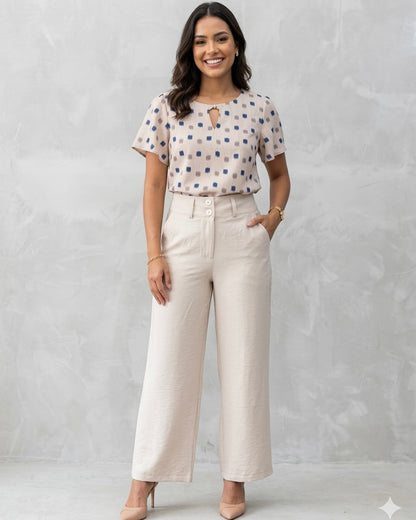 Blusa Estampada com Pingente 90192
