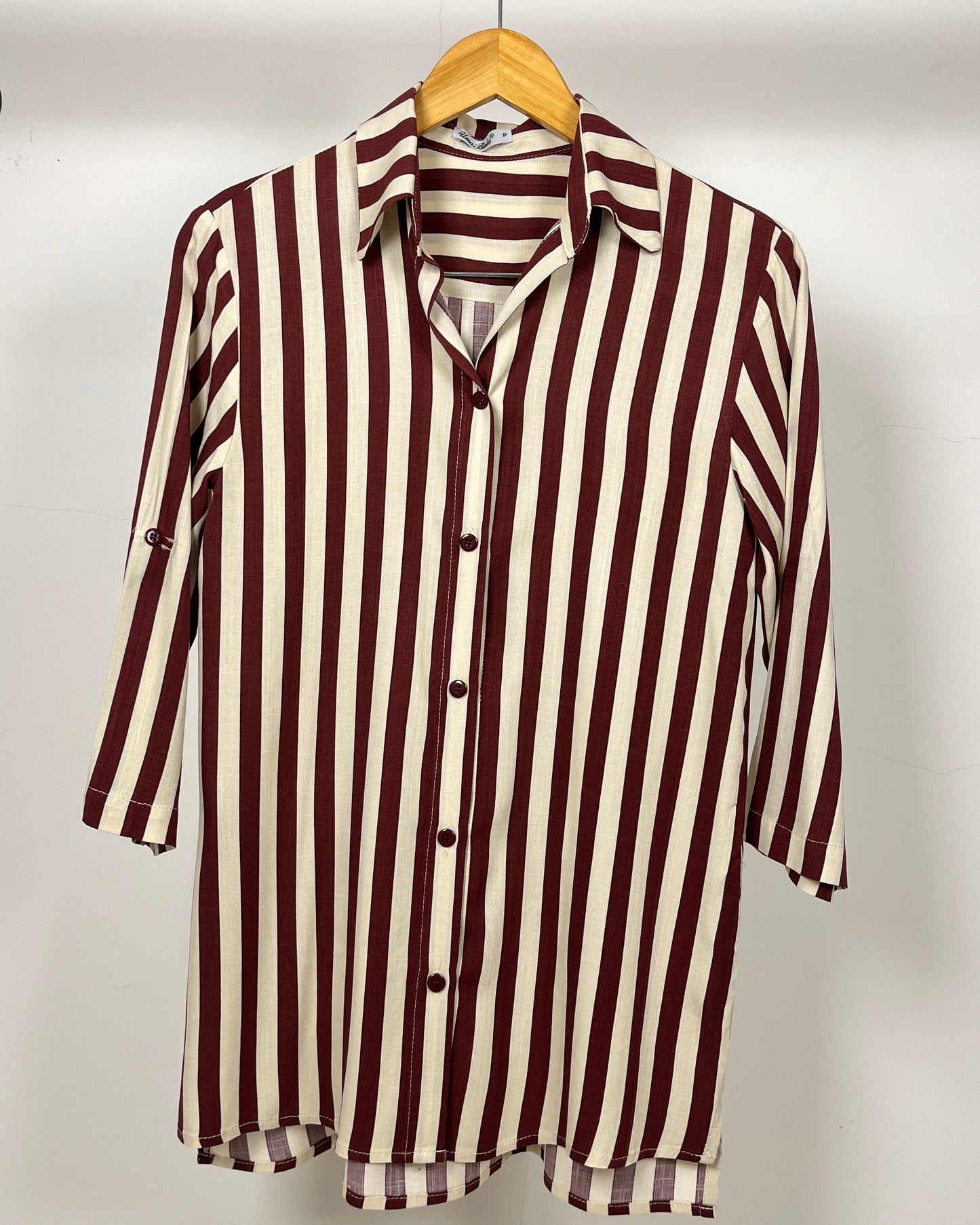 Camisa Listrada Manga Média 49761