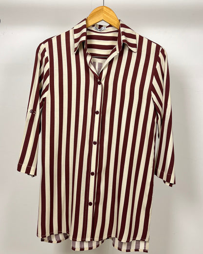 Camisa Listrada Manga Média 49761