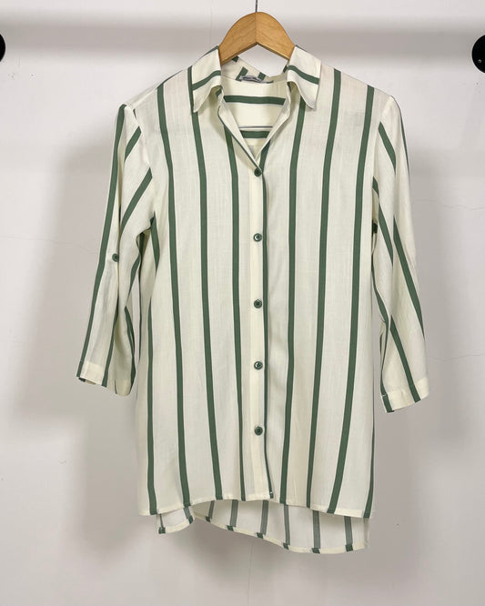 Camisa Listrada Manga Média 49761