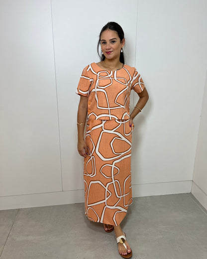 Conjunto Saia e Cropped Estampado 90562