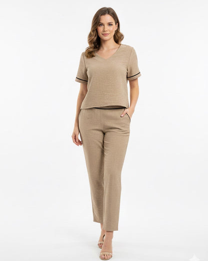 Conjunto Calça e Blusa Decote V 09081