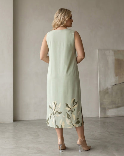 Vestido Midi Plus Com Modelagem Reta E Solta 92010