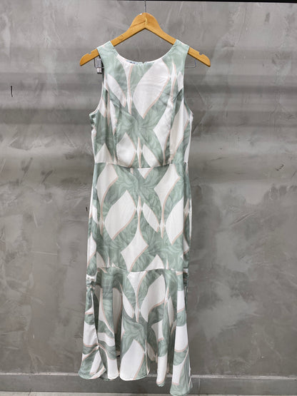 Vestido Midi Acinturado Estampado 90212