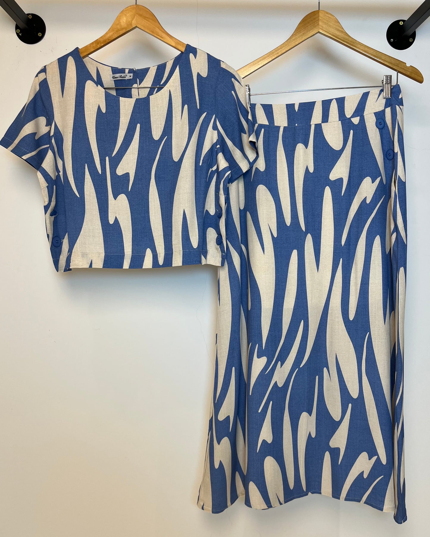 Conjunto Cropped e Saia Estampado 90565