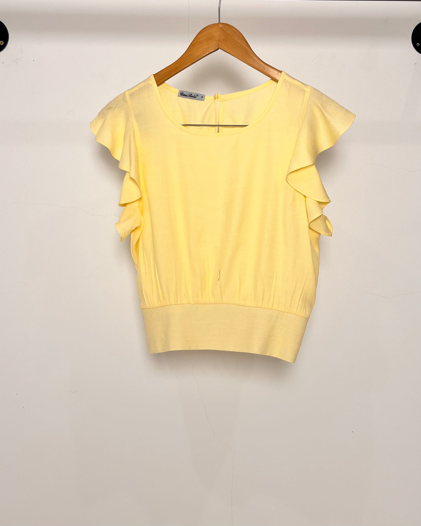 Cropped com Manga de Babado Viscose 70492