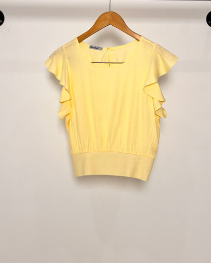 Cropped com Manga de Babado Viscose 70492