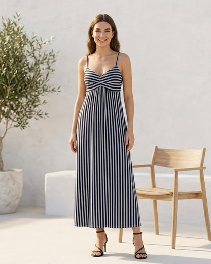 Vestido Listrado Midi 92710