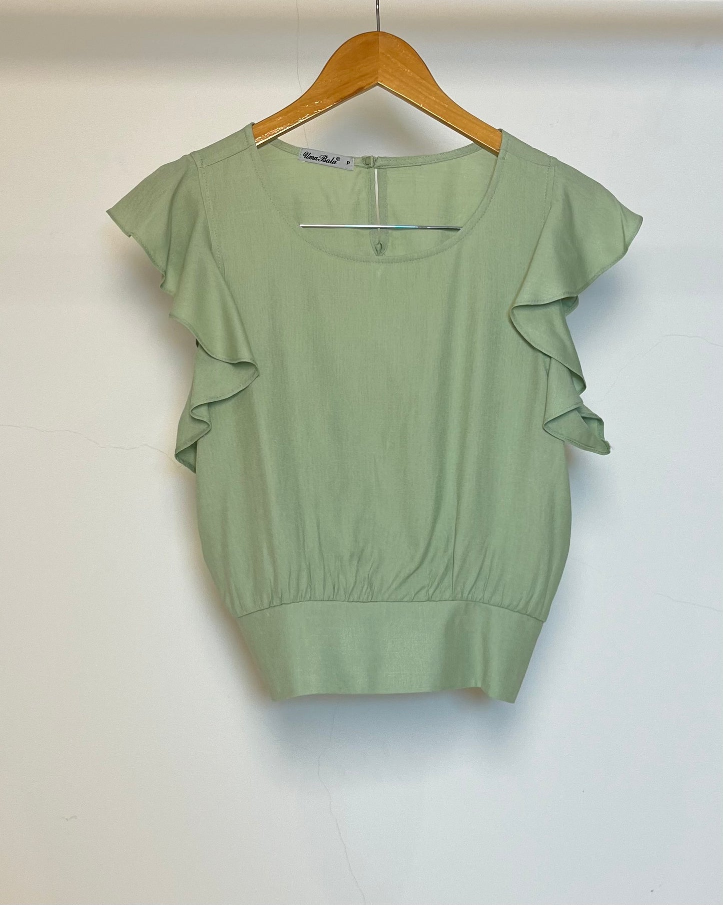 Cropped com Manga de Babado Viscose 70492