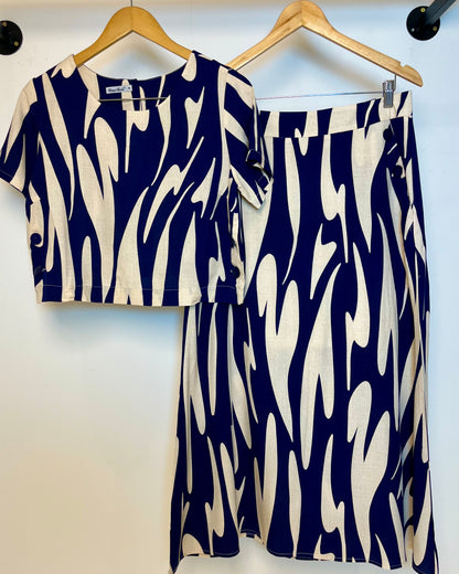 Conjunto Cropped e Saia Estampado 90565