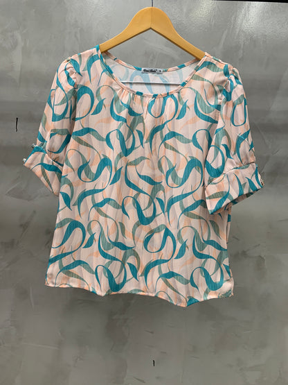 Blusa Manga Bufante Estampada 60051