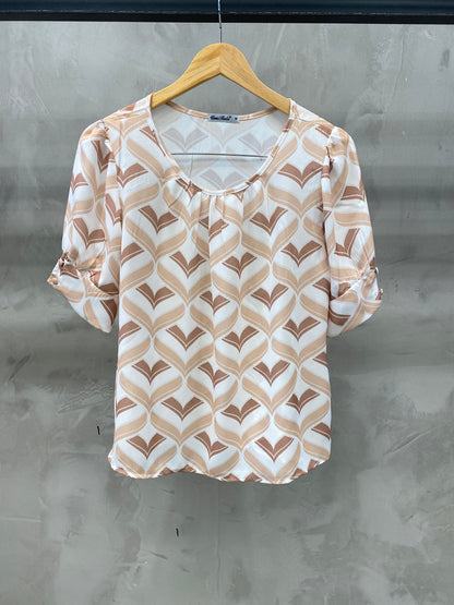 Blusa Manga Bufante Estampada 60057