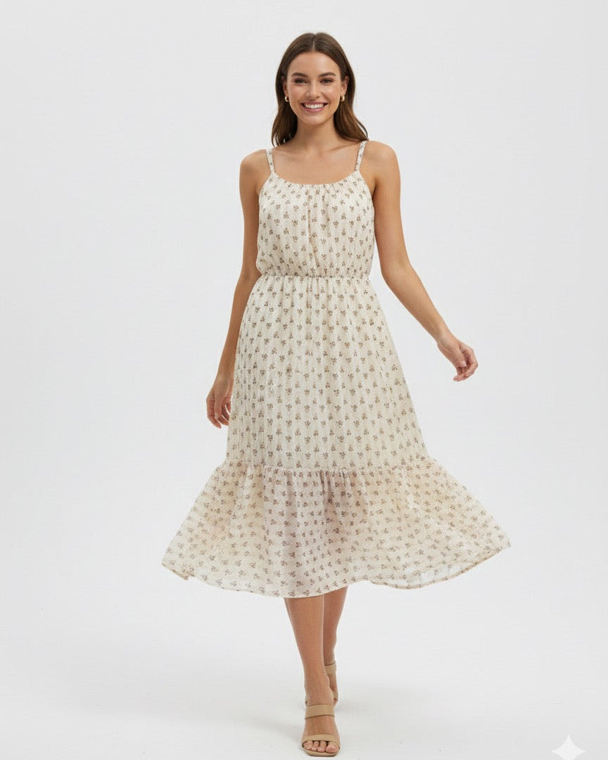 Vestido Midi Gola Franzida 60641