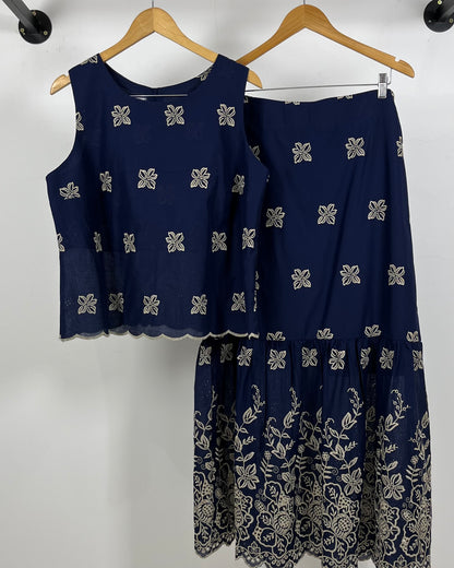 Conjunto Plus Saia Longa e Blusa de Lese 92021