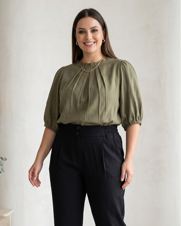 Blusa Lisa Manga Bufante 91491