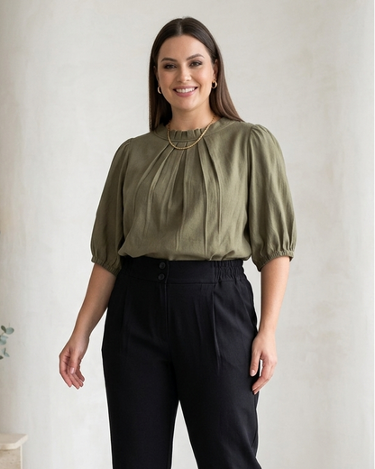 Blusa Lisa Manga Bufante 91491