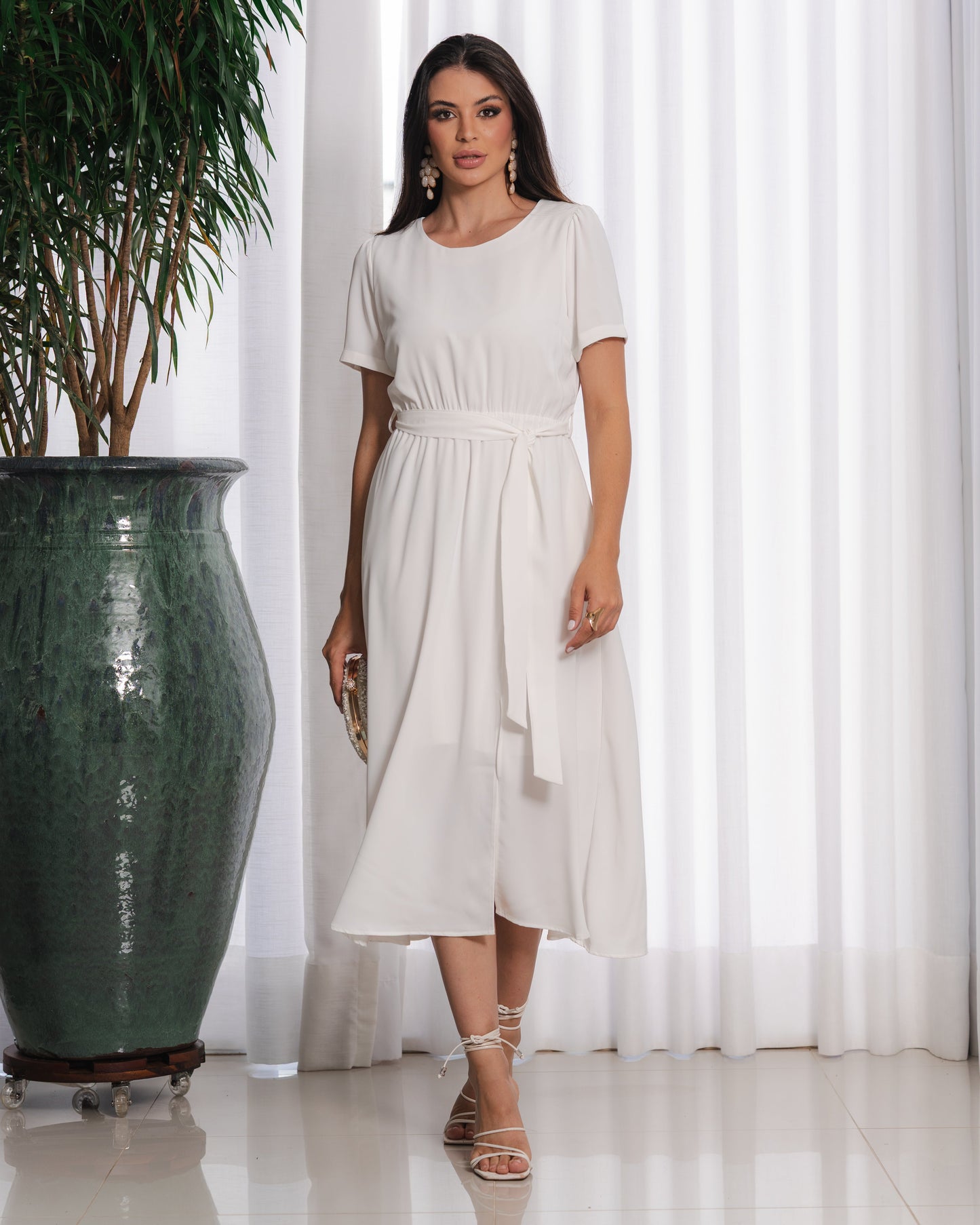 Vestido Midi Com Fenda Frontal 92650