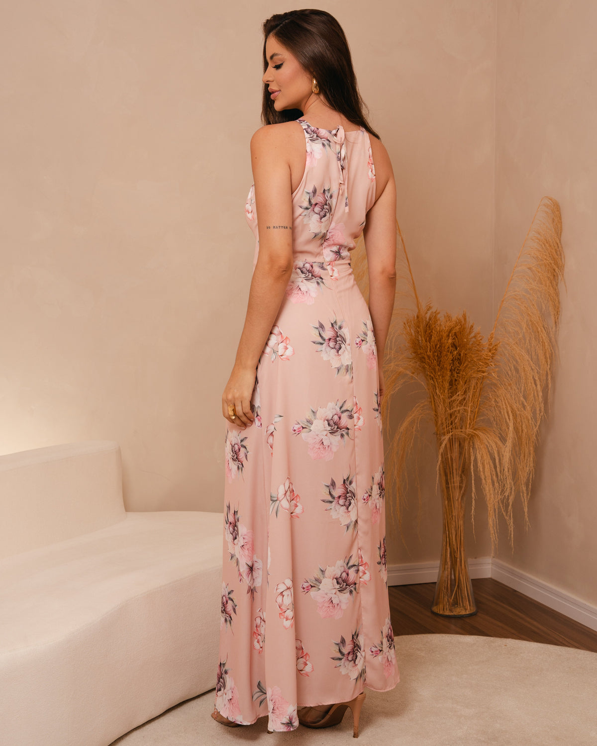 Vestido Longo Estampado Alça Larga 80258