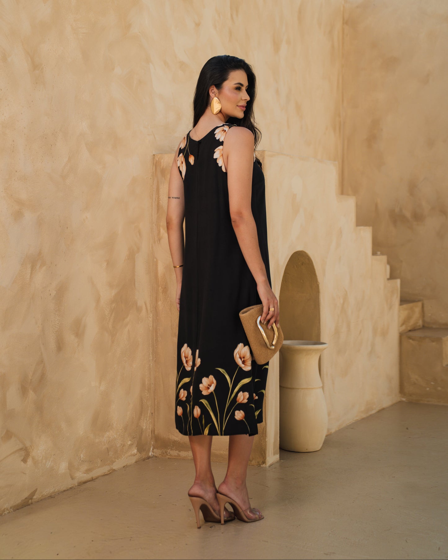 Vestido Midi Regatão Estampado 90508