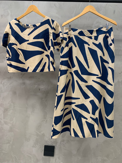 Conjunto Saia e Cropped Estampado 90563