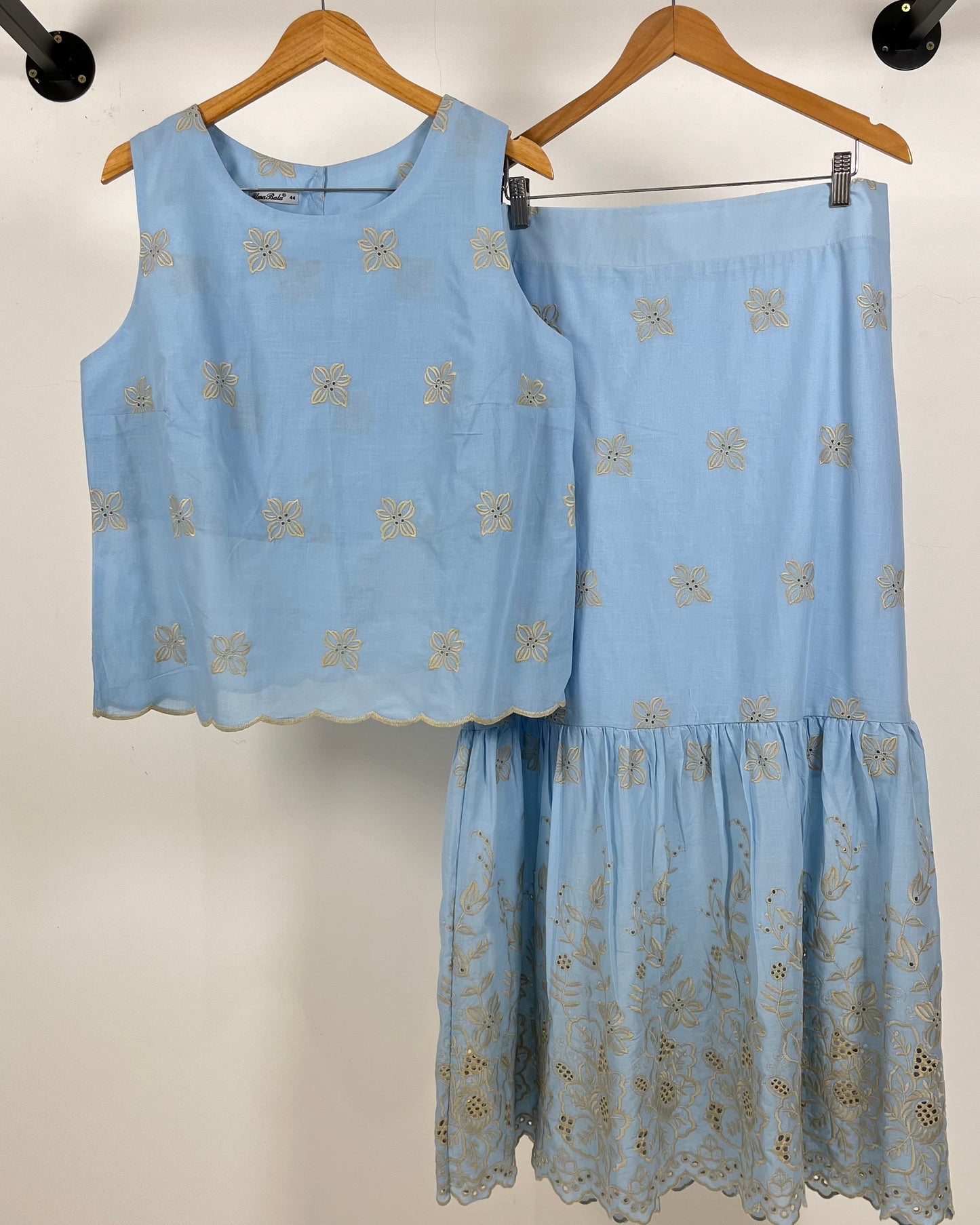 Conjunto Plus Saia Longa e Blusa de Lese 92021