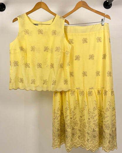 Conjunto Plus Saia Longa e Blusa de Lese 92021