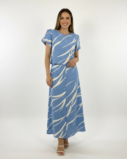 Conjunto Cropped e Saia 91562