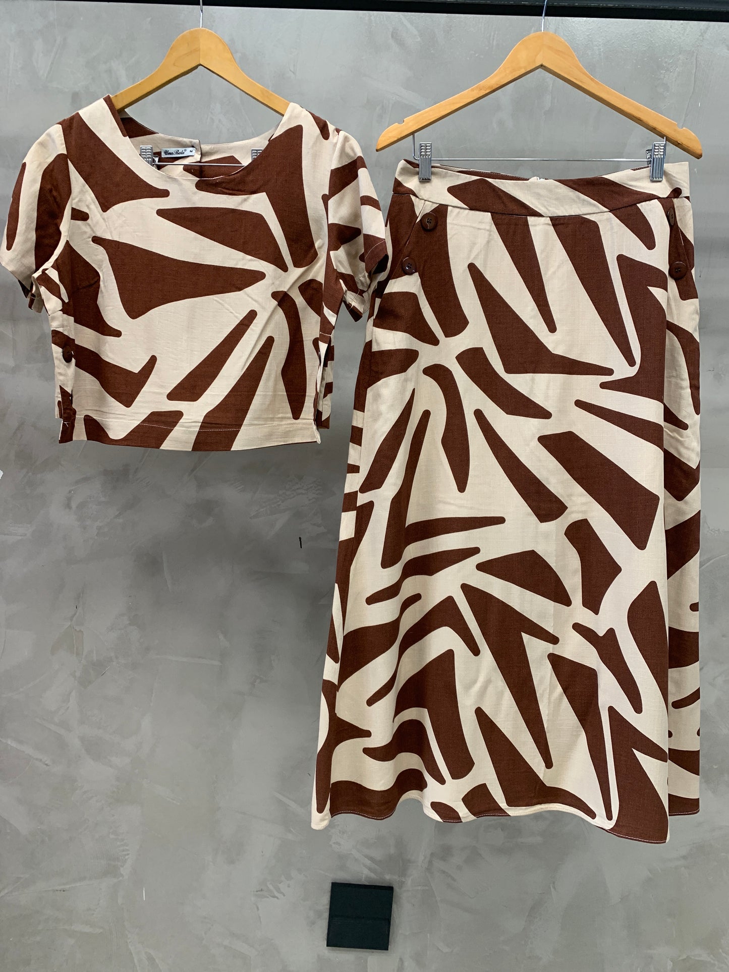 Conjunto Saia e Cropped Estampado 90563