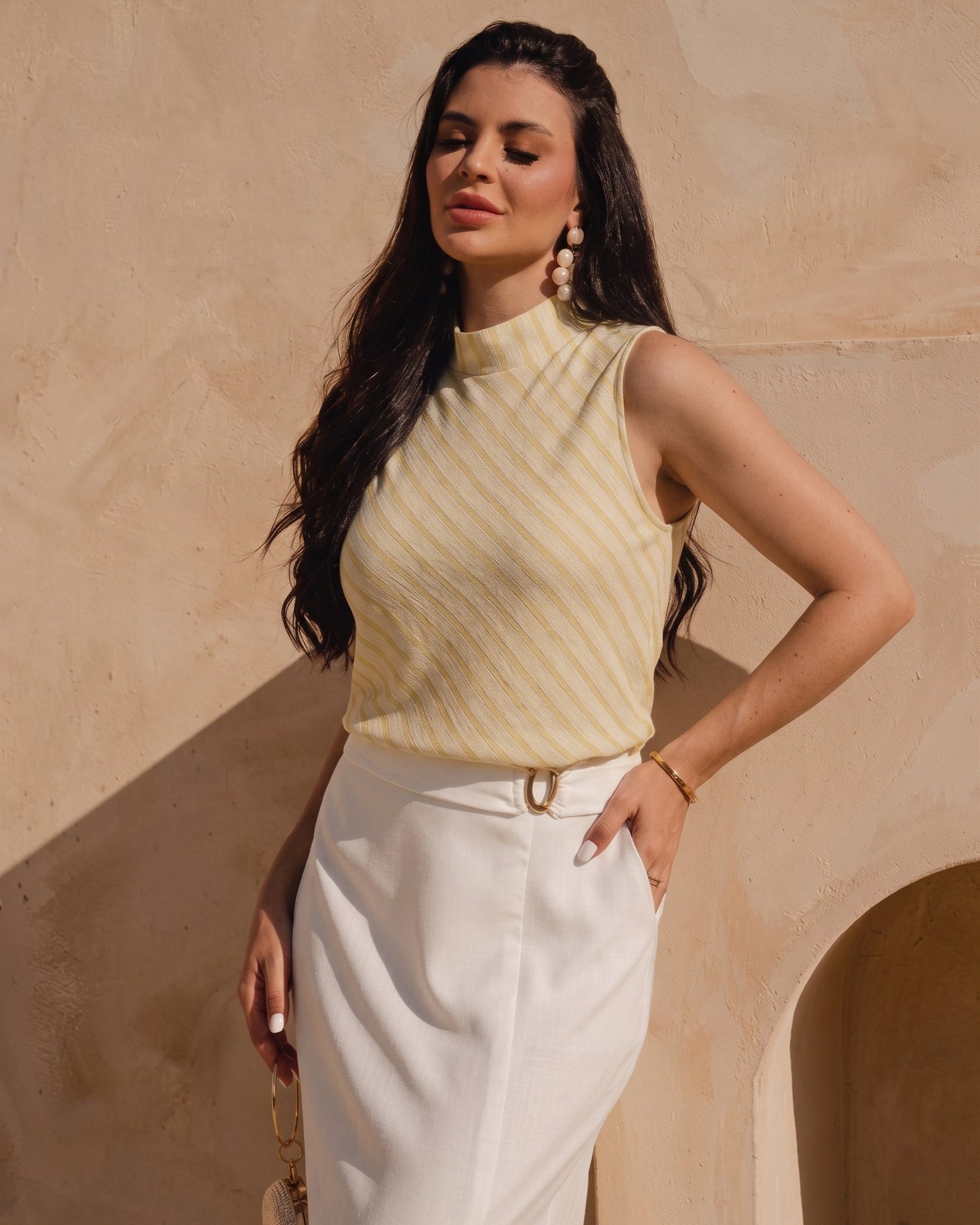 Regata Listrada De Viscose Gola Alta 92628