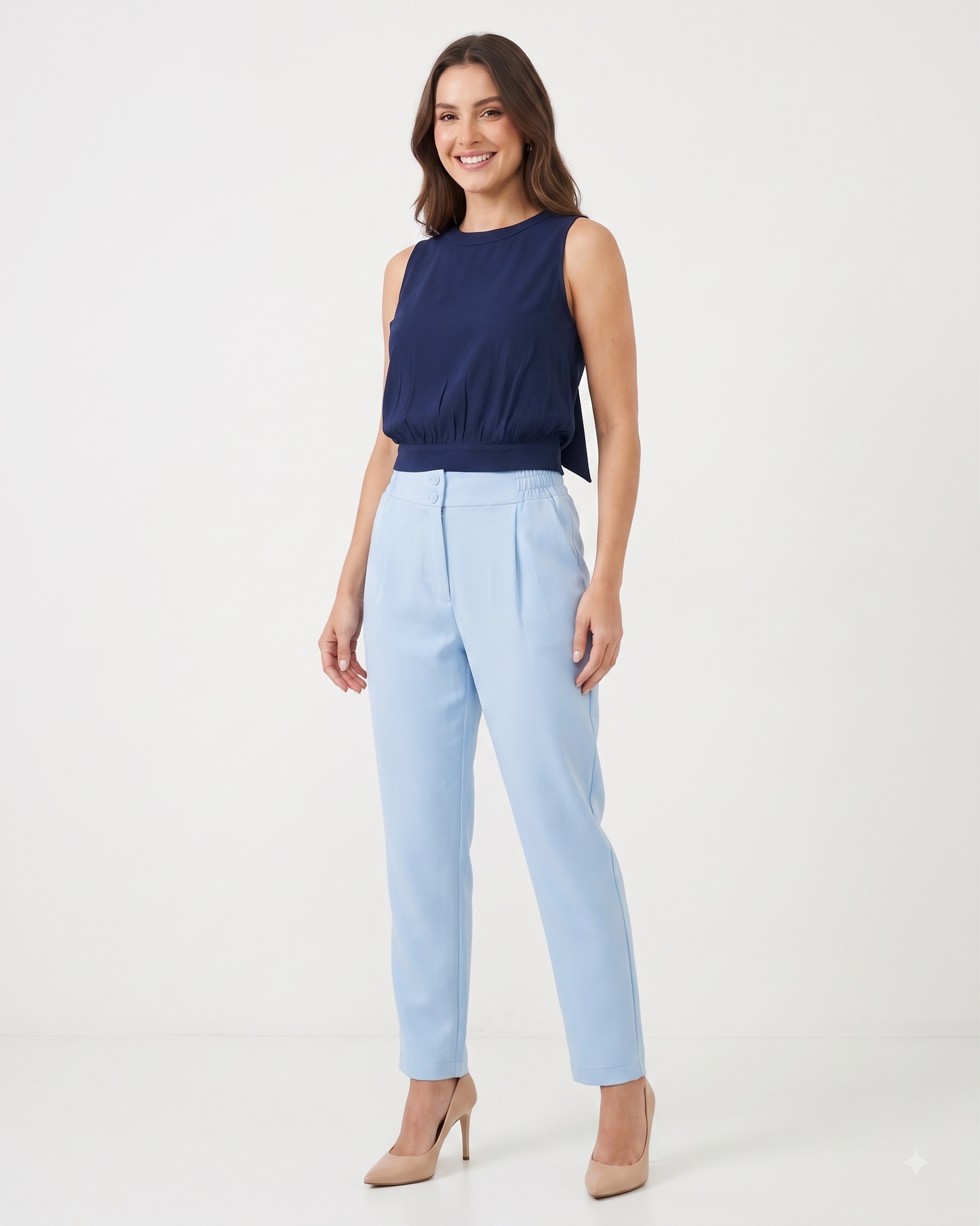 Calça Reta Com Elastico Lateral 29691