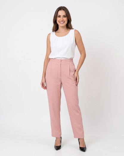 Calça Reta Com Elastico Lateral 29691