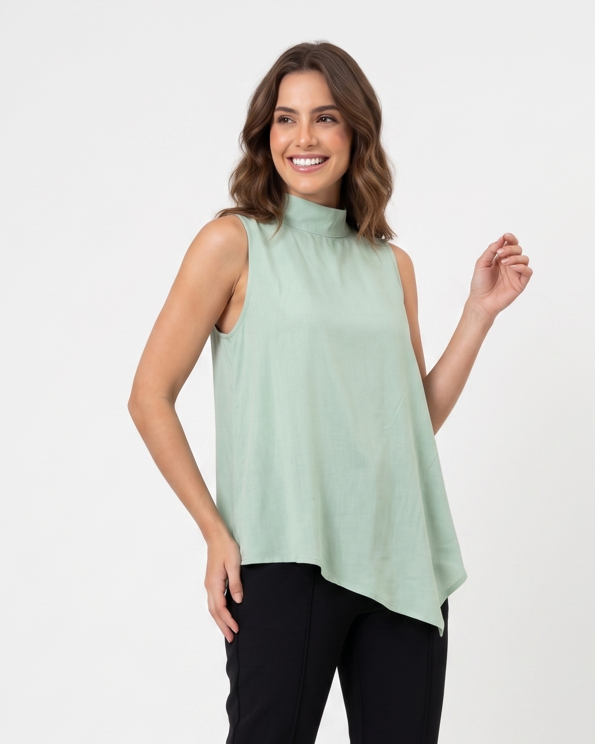 Regata Gola Alta Assimetrica De Viscose 92610