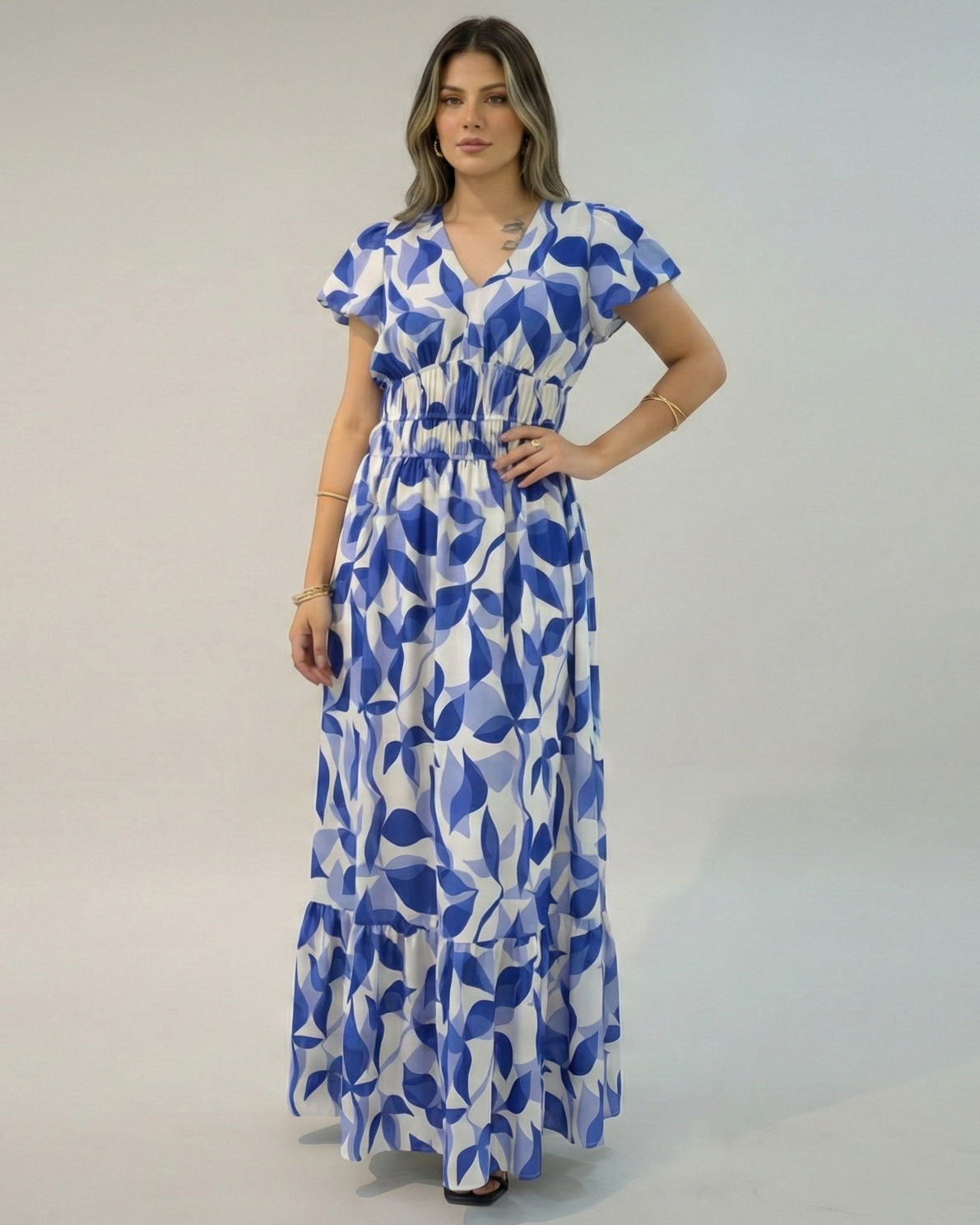 Vestido Longo Acinturado 90982