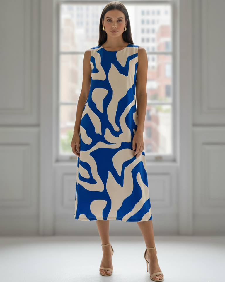 Vestido Midi Regatão Estampado 91061