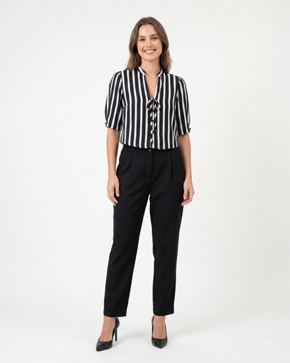 Calça Reta Com Elastico Lateral 29691
