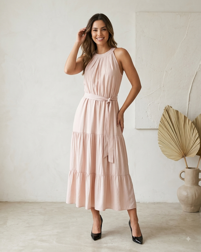 Vestido Midi Com Saia em Camadas 92640