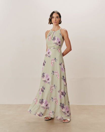 Vestido Longo Estampado Alça Larga 80258