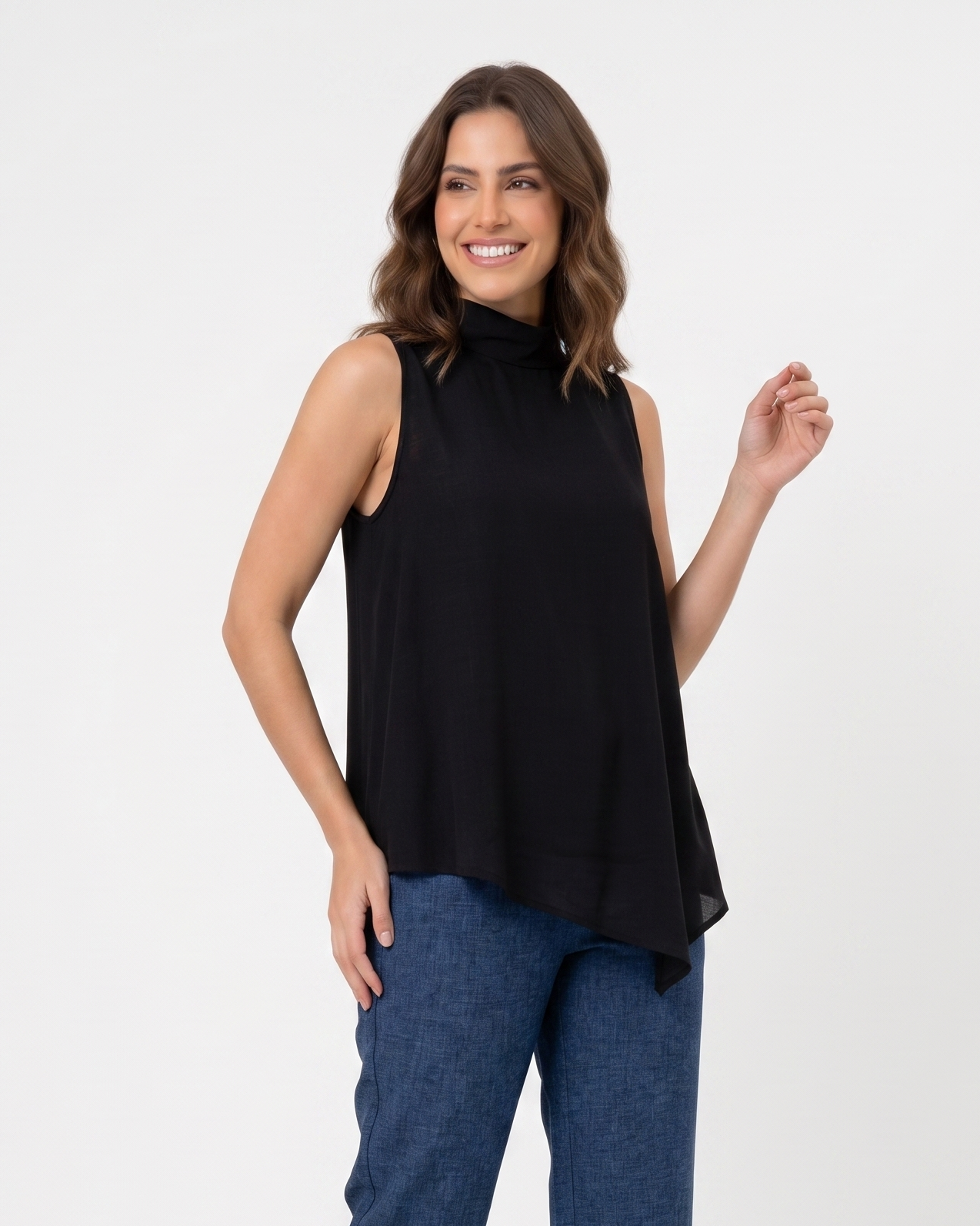 Regata Gola Alta Assimetrica De Viscose 92610