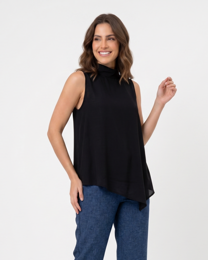 Regata Gola Alta Assimetrica De Viscose 92610