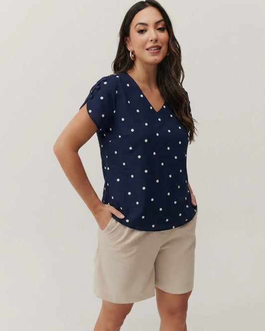 Blusa Decote V Poá 60721